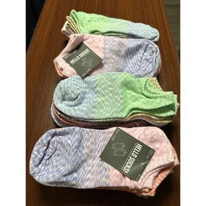 NWT Hello Socks Women's Low Cut Ankle Socks Size 4-10  Set=6 pair Lot of 4 Sets